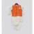 Off white Silk Cowl Kurta and Chudidar with Orange Jacket
