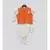 Off white Silk Cowl Kurta and Chudidar with Orange Jacket