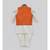 Off white Silk Cowl Kurta and Chudidar with Orange Jacket