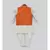 Off white Silk Cowl Kurta and Chudidar with Orange Jacket