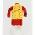 Red Bandhej Kurta with Yellow Embroidery Jacket and Salwar