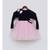 Black Velvet and Pink Glitter Organza Frock