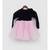 Black Velvet and Pink Glitter Organza Frock