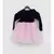 Black Velvet and Pink Glitter Organza Frock