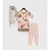 Peach Floral Kurti with Chudidar and Dupatta