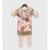 Peach Floral Kurti with Chudidar and Dupatta