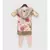 Peach Floral Kurti with Chudidar and Dupatta