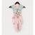 Peach Foil Georgette Dhoti Jumpsuit with Blue Velvet Jacket
