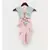 Peach Foil Georgette Dhoti Jumpsuit with Blue Velvet Jacket