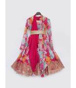 Pink Floral Print Anarkali