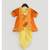 Yellow Dhoti Jumpsuit with Orange Leheriya Jacket