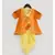 Yellow Dhoti Jumpsuit with Orange Leheriya Jacket