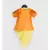 Yellow Dhoti Jumpsuit with Orange Leheriya Jacket