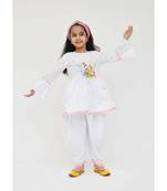 White Peplum Kurti and Dhoti