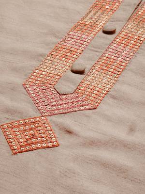 Minora Cotton Beige Embroidered Kurta Sets & Trousers  3