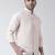Beige plain cotton mens-casual-shirts
