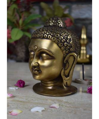 Vintage Gulley Brass Buddha Head  1