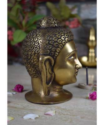 Vintage Gulley Brass Buddha Head  2