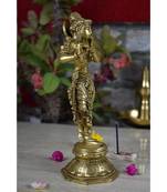 Vintage Gulley Brass Krishna Antique Standing Idol