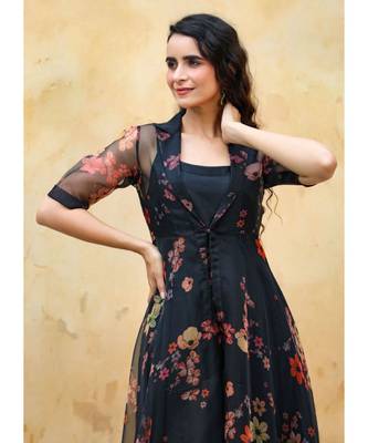 Black Rayon Designer Kurti With strug 3