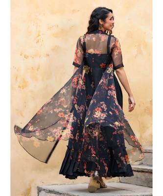 Black Rayon Designer Kurti With strug 4