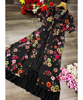 Black Rayon Designer Kurti With strug 5