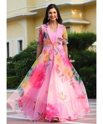 Baby pink Rayon Designer Kurti With strug 1