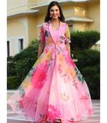 Baby pink Rayon Designer Kurti With strug