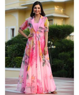 Baby pink Rayon Designer Kurti With strug 2