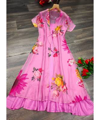 Baby pink Rayon Designer Kurti With strug 4