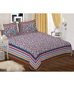 cotton bagru print double bed sheet with pillow cover
