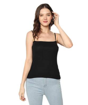 Black Adusjustable  Cotton Camisole Strap Sphagetti for Women Girls Top Camisol 1