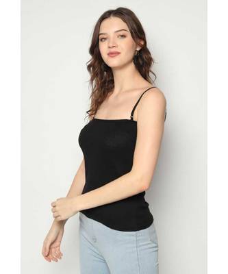 Black Adusjustable  Cotton Camisole Strap Sphagetti for Women Girls Top Camisol 3
