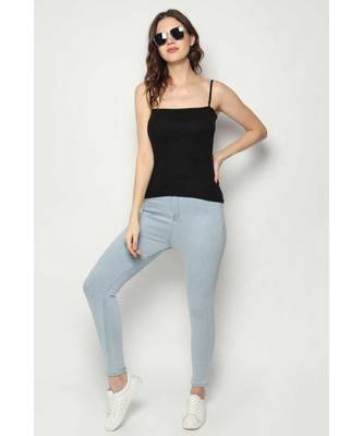 Black Adusjustable  Cotton Camisole Strap Sphagetti for Women Girls Top Camisol 5