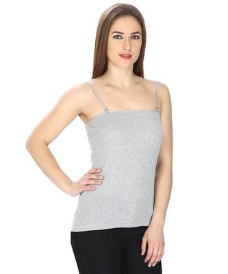 Grey Adusjustable  Cotton Camisole Strap Sphagetti for Women Girls Top Camisol 2