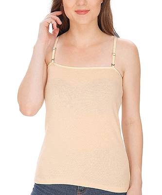 Beige  Adusjustable  Cotton Camisole Strap Sphagetti for Women Girls Top Camisol 1