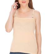 Beige  Adusjustable  Cotton Camisole Strap Sphagetti for Women Girls Top Camisol
