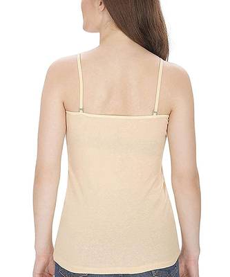 Beige  Adusjustable  Cotton Camisole Strap Sphagetti for Women Girls Top Camisol 2