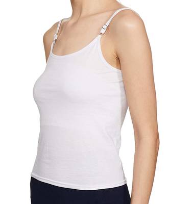 white  Adusjustable  Cotton Camisole Strap Sphagetti for Women Girls Top Camisol 3
