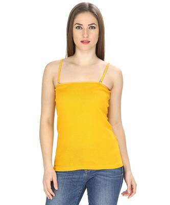 Yellow  Adusjustable  Cotton Camisole Strap Sphagetti for Women Girls Top Camisol 1