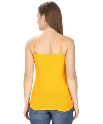 Yellow  Adusjustable  Cotton Camisole Strap Sphagetti for Women Girls Top Camisol 2
