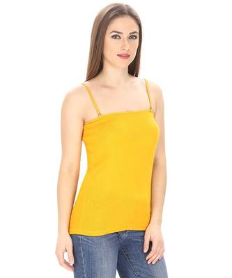 Yellow  Adusjustable  Cotton Camisole Strap Sphagetti for Women Girls Top Camisol 3