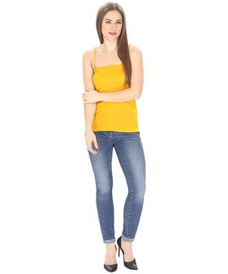 Yellow  Adusjustable  Cotton Camisole Strap Sphagetti for Women Girls Top Camisol 4
