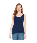 KEX Blue Round Neck Soft cotton Free size Tank Top For Girl's Top Tank Top
