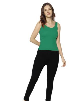 KEX Green Round Neck Soft cotton Free size Tank Top For Girl's Top Tank Top 1