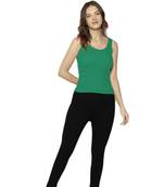 KEX Green Round Neck Soft cotton Free size Tank Top For Girl's Top Tank Top