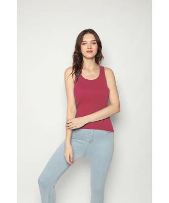 KEX Pink Round Neck Soft cotton Free size Tank Top For Girl's Top Tank Top 4