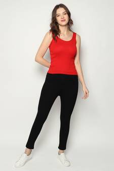 KEX Red Round Neck Soft cotton Free size Tank Top For Girl's Top Tank Top