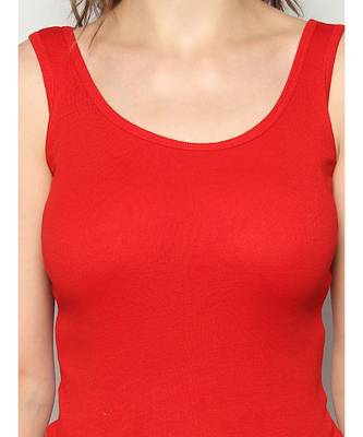 KEX Red Round Neck Soft cotton Free size Tank Top For Girl's Top Tank Top 5