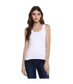 KEX white Round Neck Soft cotton Free size Tank Top For Girl's Top Tank Top
